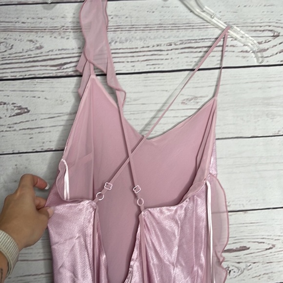 NWT Topshop Asymmetrical Frill Maxi Slip Dress Dress Sz 10! - Picture 10 of 15